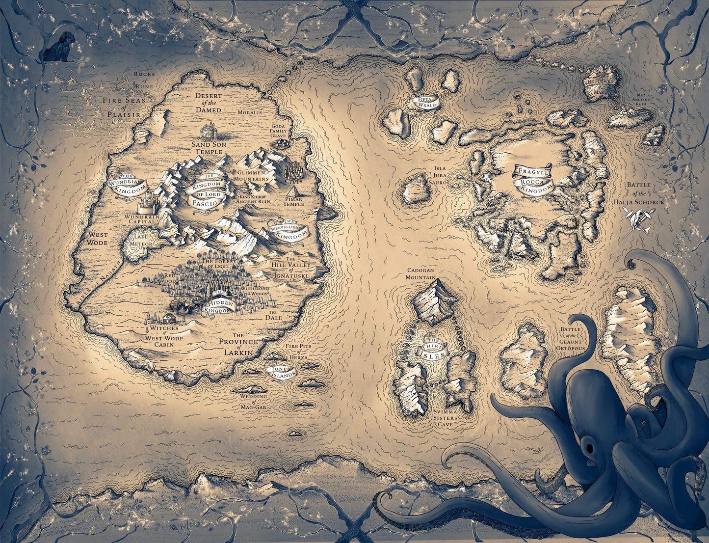 Mystic World Map poster 11 X 17